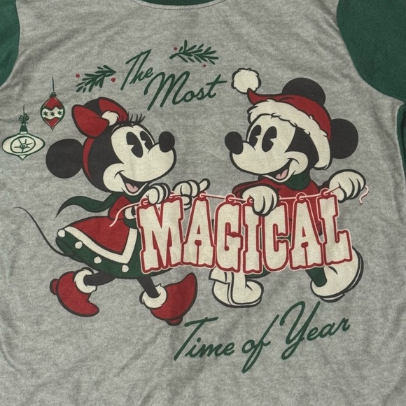 Disney unisex Adult L Mickey Mouse & Friends Christmas fleece pajamas - Picture 7 of 16